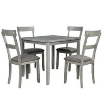 Hommoo Set trpezarijskog stola, industrijski drveni kuhinjski sto i stolice za trpezariju