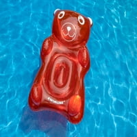 Napuhav crveni prozirni gumni medvjed bazen plutaju