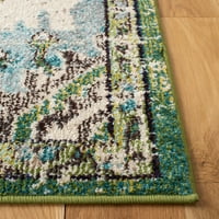 Madison Elinor Tradicionalni tepih za nevolje, zeleno svijetlo plavo, 3 '5'