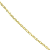 10k žuto zlato 20 zamjenska lančana ogrlica sa lancem w opružni prsten-žene