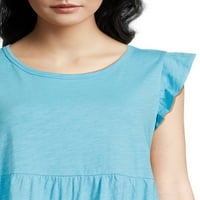 Bazyrey ženski vrhovi kratki rukav V-izrez bluza ženske Casual ljetne tunike Crne XL
